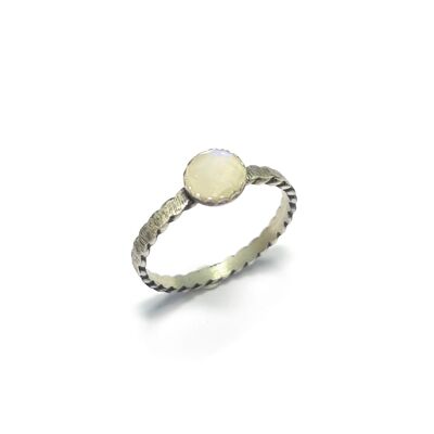 Anello Tikuna in argento 925 con pietra di luna