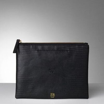 XXXI - POCHE MOYENNE/POCHETTE MOYENNE - VAUX CROCO NOIR