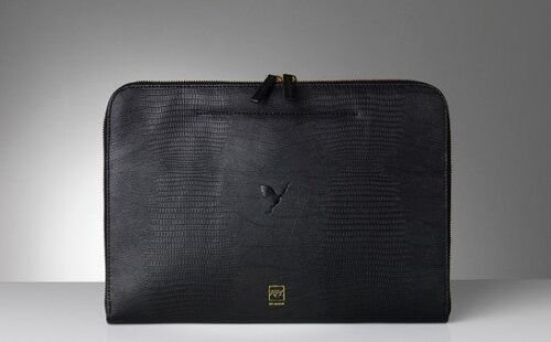 Xlvi - couverture de macbook/macbook cover - black vaux croco