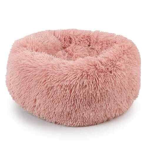 Pink medium 60cm donut dog bed  shag fluffy and warm  cat bed