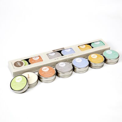 Giftset with 6 pcs travel size 15ml / burning time for 1 candle is 6 hours