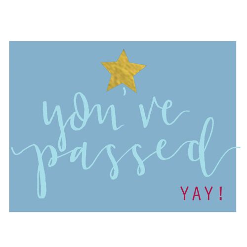 KBW39 Mini You've Passed Card With Gold Foiling