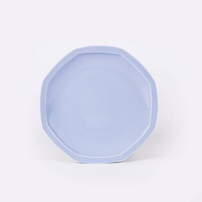 Assiette plate Octogonale 25cm bleu pastel