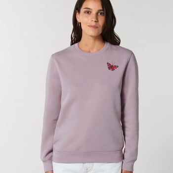 sweat-shirt adulte en coton bio papillon paon - Serene blue 4