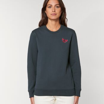 sweat-shirt adulte en coton bio papillon paon - Serene blue 9