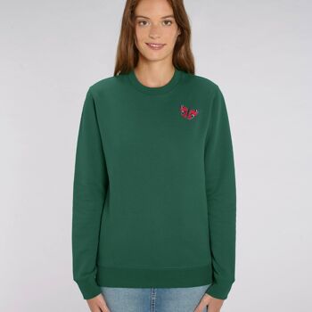 sweat adulte coton bio paon papillon - Vert bouteille 1