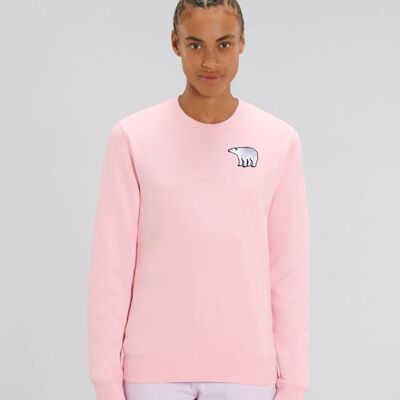 polar bear organic cotton sweatshirt – adults - Pale pink