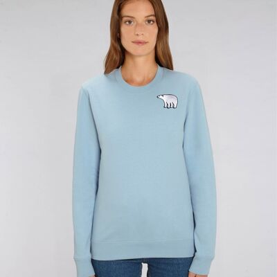 polar bear organic cotton sweatshirt – adults - Pale blue