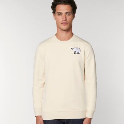 polar bear organic cotton sweatshirt – adults - Natural