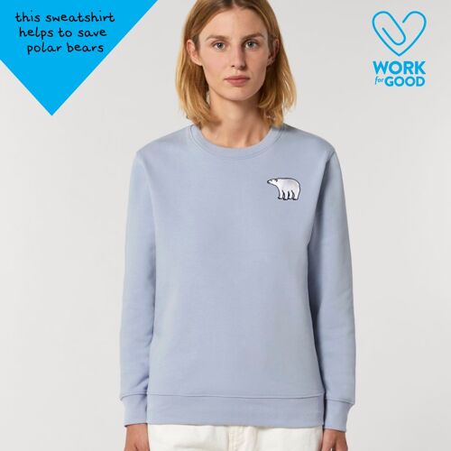 polar bear organic cotton sweatshirt – adults - Serene blue