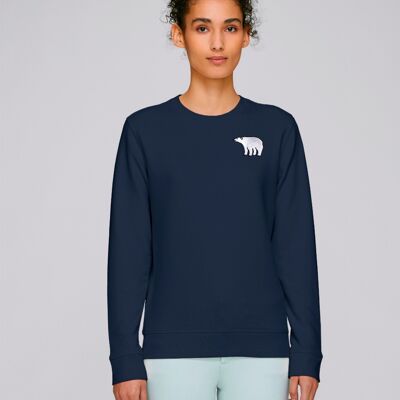 polar bear organic cotton sweatshirt – adults - Navy
