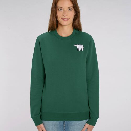 polar bear organic cotton sweatshirt – adults - Bottle green