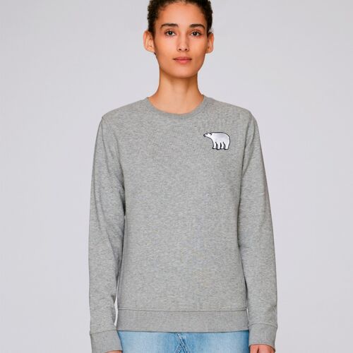 polar bear organic cotton sweatshirt – adults - Grey marl