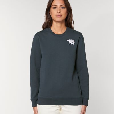 polar bear organic cotton sweatshirt – adults - Ink grey