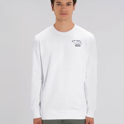 polar bear organic cotton sweatshirt – adults - White