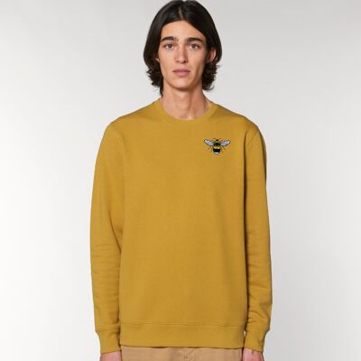 bee adults organic cotton sweatshirt - Ochre