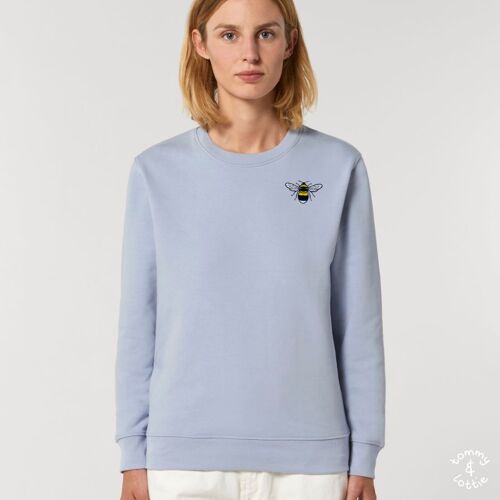 bee adults organic cotton sweatshirt - Serene blue