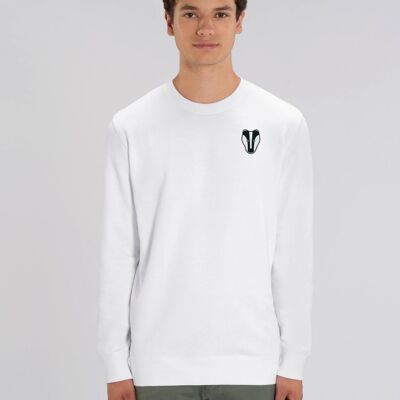 badger adults organic cotton sweatshirt - White