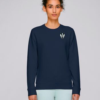 sweat adulte blaireau en coton bio - Marine 1