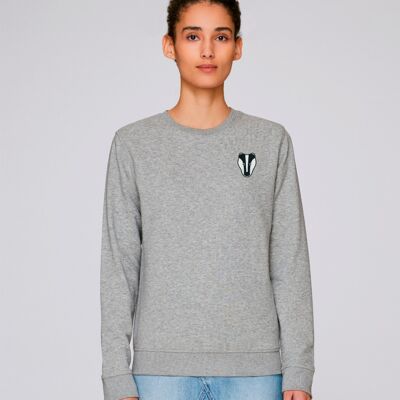 badger adults organic cotton sweatshirt - Grey marl