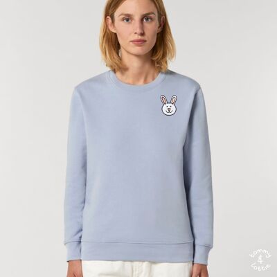 bunny adults organic cotton sweatshirt - Serene blue