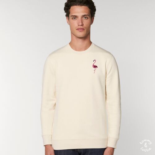 flamingo adults organic cotton sweatshirt - Natural