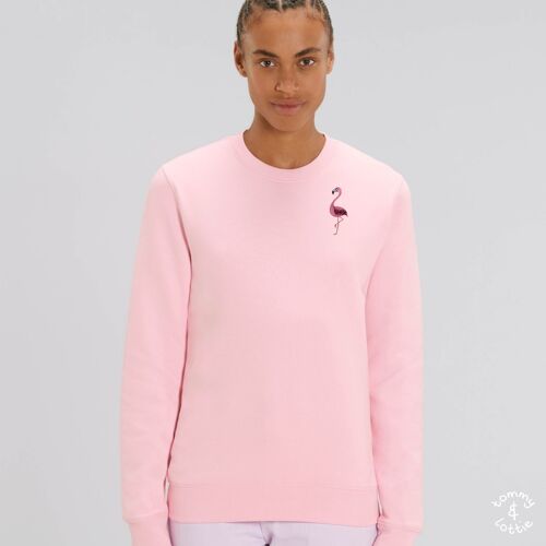 flamingo adults organic cotton sweatshirt - Pale pink