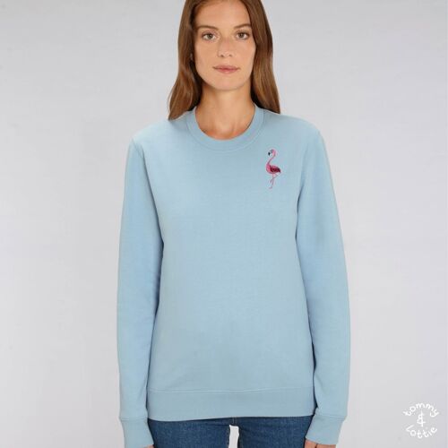flamingo adults organic cotton sweatshirt - Pale blue