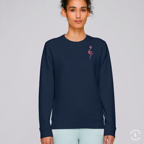 flamingo adults organic cotton sweatshirt - Navy