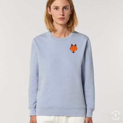 fox adults organic cotton sweatshirt - Serene blue