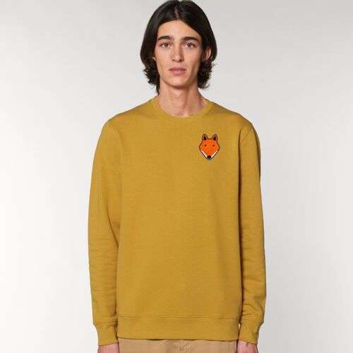 fox adults organic cotton sweatshirt - Ochre