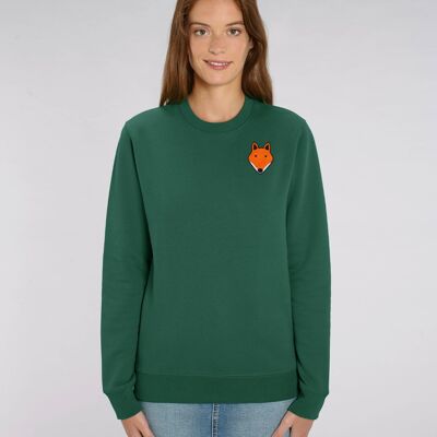 fox adults organic cotton sweatshirt - Bottle green