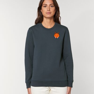 fox adults organic cotton sweatshirt - Ink grey