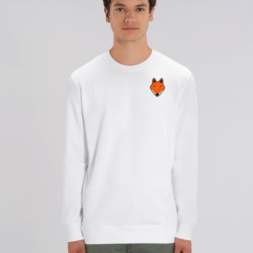 fox adults organic cotton sweatshirt - White