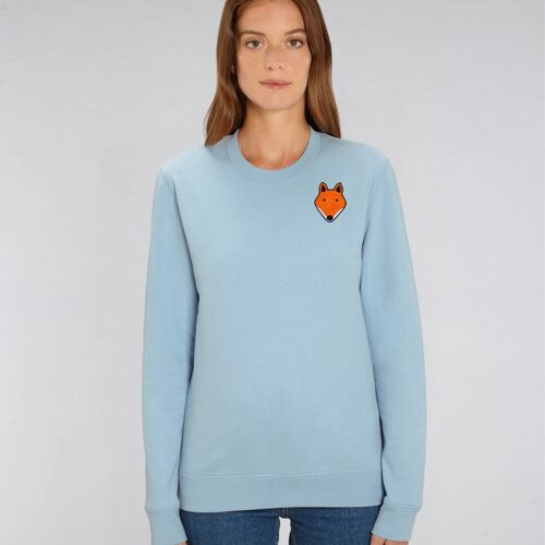 fox adults organic cotton sweatshirt - Pale blue