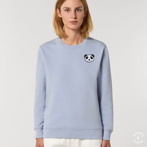 panda adults organic cotton sweatshirt - Serene blue
