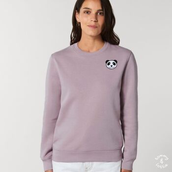 sweat coton bio adulte panda - bleu serein 2