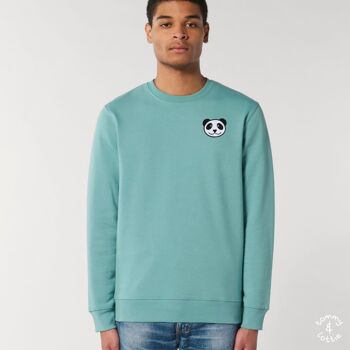 sweat coton bio adulte panda - bleu serein 3