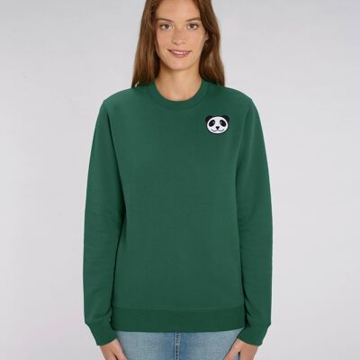 panda adults organic cotton sweatshirt - Bottle green
