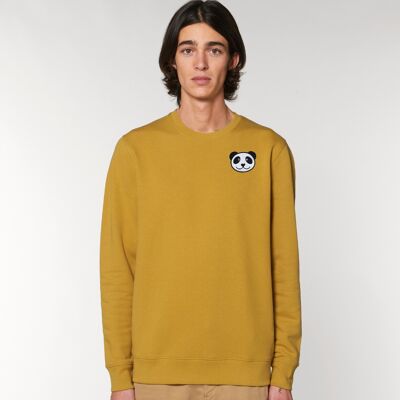 panda adults organic cotton sweatshirt - Ochre