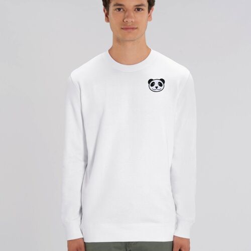 panda adults organic cotton sweatshirt - White