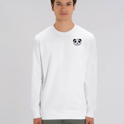 panda adults organic cotton sweatshirt - White