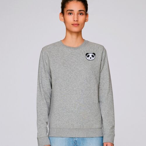 panda adults organic cotton sweatshirt - Grey marl