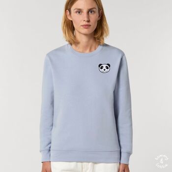 sweat coton bio adulte panda - Gris chiné 3