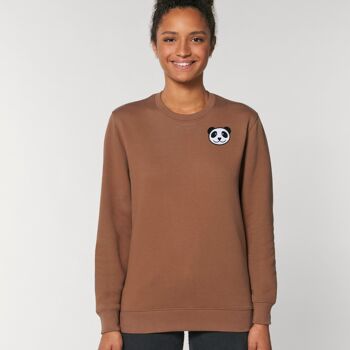 sweat coton bio adulte panda - Gris chiné 8