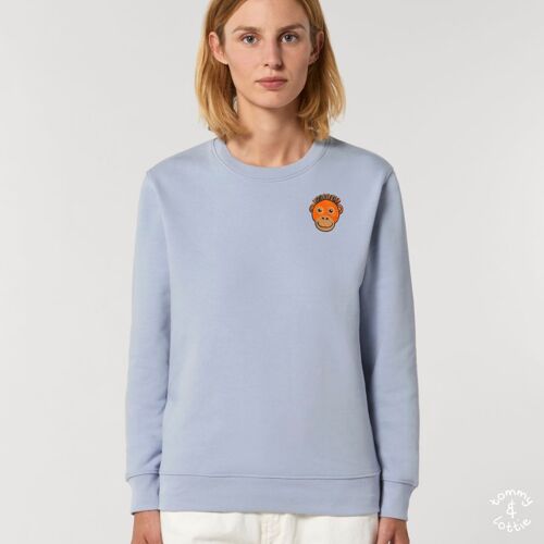 orangutan adults organic cotton sweatshirt - Serene blue
