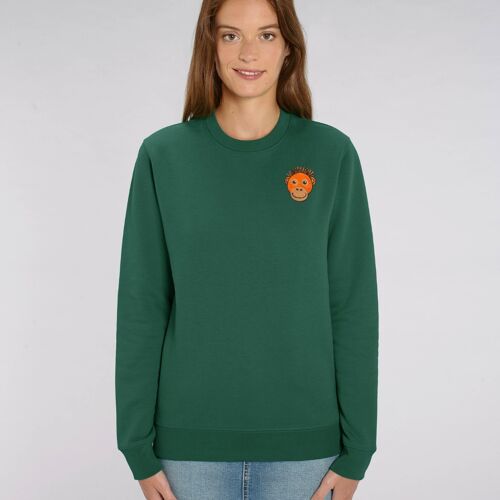 orangutan adults organic cotton sweatshirt - Bottle green