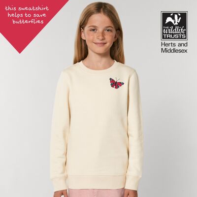 peacock butterfly kids organic cotton sweatshirt - Natural