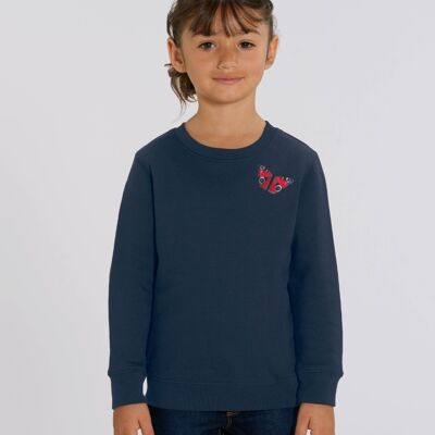 peacock butterfly kids organic cotton sweatshirt - Navy