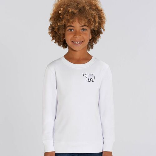 polar bear organic cotton sweatshirt – kids - White